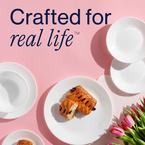 Vitrelle 8 Piece Dinner Plates Set Triple Layer Glass and Chip Resistant (10.25" Dinner Plates)