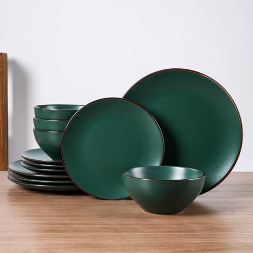 Venus Plates and Bowls Sets (Dark Green / Serves 4 (12pc))