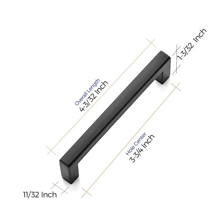 Matte Black Cabinet Handles Solid Cabinet Pulls 3 (50 Count)