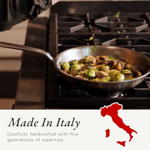 Cookware - 2-Piece Stainless Clad Frying Pan Set - 5-Ply Stainless Clad with Stay-Cool Handle - Professional Cookware - Crafted in Italy - Induction Compatible (2 Count)