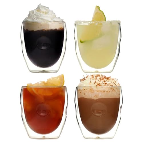 Moderna Artisan Series Double Wall 8 oz Beverage Glasses (8 Ounces)