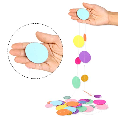 40 Pieces Circle Garland Party Paper Dot Banners (524 Foot)