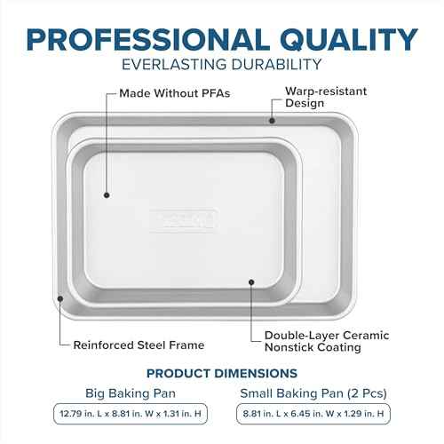 Premium Nonstick Ceramic Baking Sheet Pan Set (3 Count)