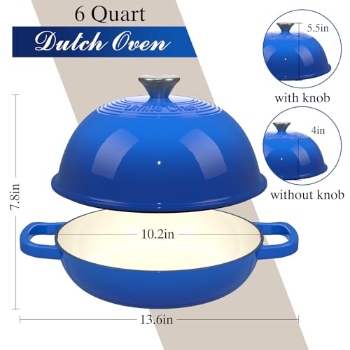 Enamelled Cast Iron Dutch Oven Pot (Blue)