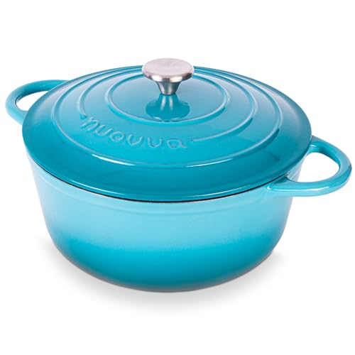 Enamelled Cast Iron Dutch Oven Pot with Lid 6.4 Quart Non Stick Casserole Pot