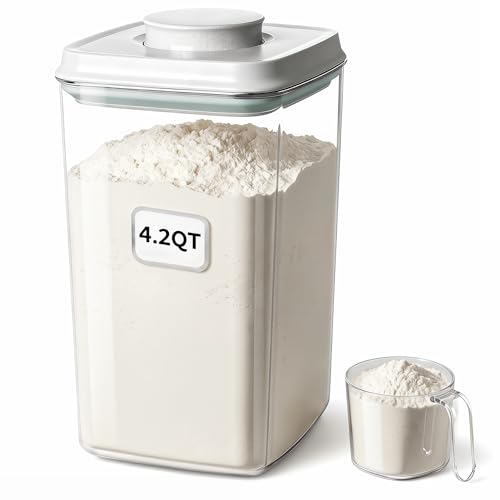 Pop Airtight Food Storage Container with Lid (gray, 4.2Qt)