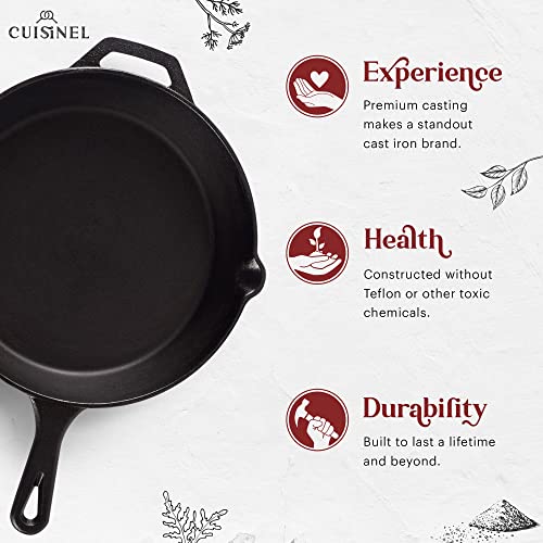 Cast Iron Skillet + Grill Press + Scraper Set (Skillet + Grill Press / 12")