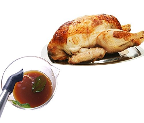 4-in-1 Stainless Steel Turkey Baster Set With Meat Marinade Injector Silicone Infuser & Cleaning Brush