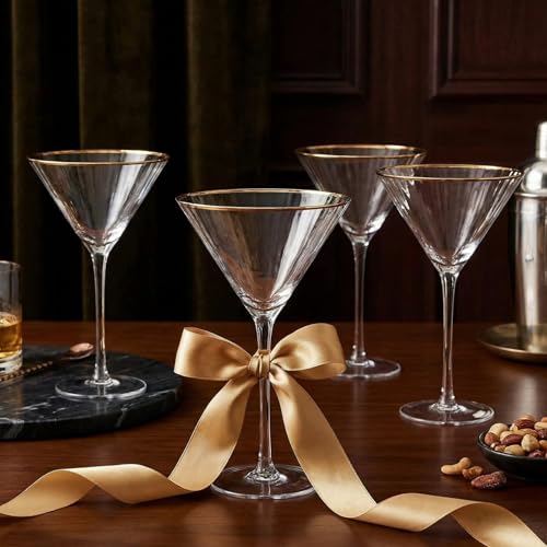 Gold Rim Martini Glasses