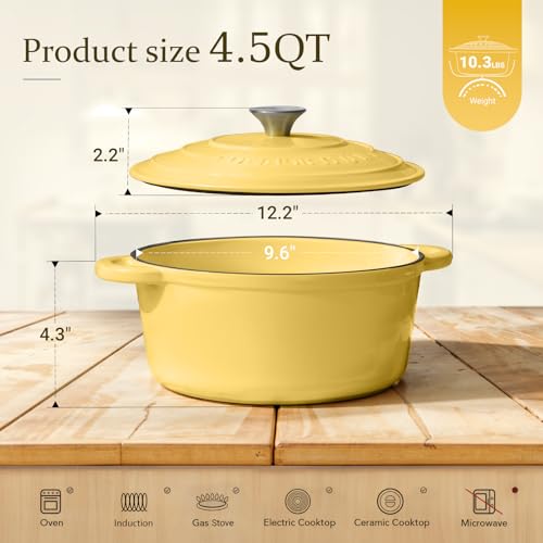 Enameled Cast Iron Dutch Oven (4.5 Quart / Goose Yellow)