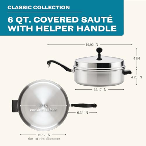 Classic Series Anniversary Edition Stainless Steel Sauté Pan and Lid with Helper Handle