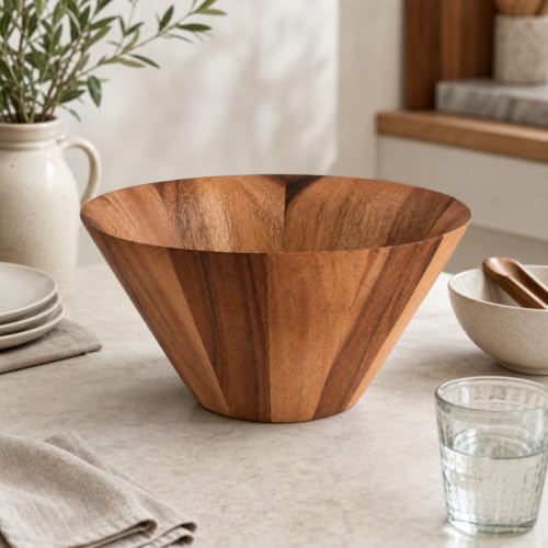 Acacia Wood Serving Bowl (7.5" Tall x 12" Diameter)