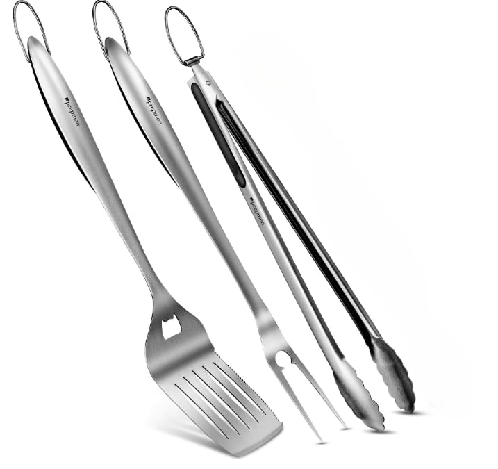 BBQ Set Heavy Duty grilling Utensils 3 piece set. Spetula (3 Count)