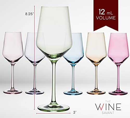 Colored Crystal Wine Glass Set of 6 (6 Count)