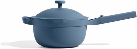 Our Place Perfect Pot -Mini 2.5Qt Nonstick Ceramic Sauce Pan with Lid | Versatile Cookware for Stovetop and Oven | Steam, Bake, Braise, Roast | PTFE & PFOA-Free | Toxin-Free, Easy to Clean | Blue Salt - Nestoria