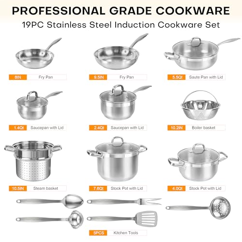 Stainless Steel Pots and Pans Set