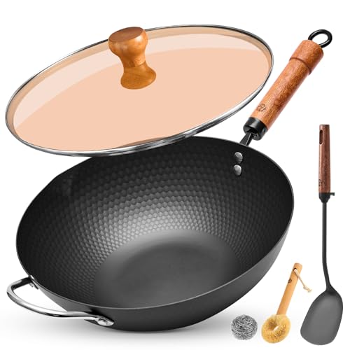 Flat Bottom Wok Pan (12.6 inch / 15.2inch)