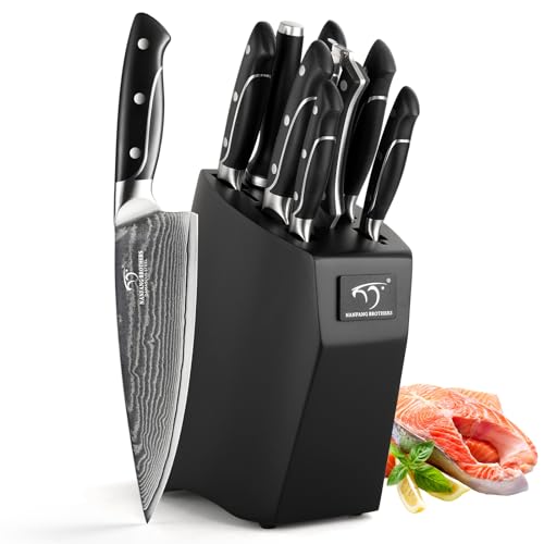 Damascus Kitchen Knife Sets (9 Count)