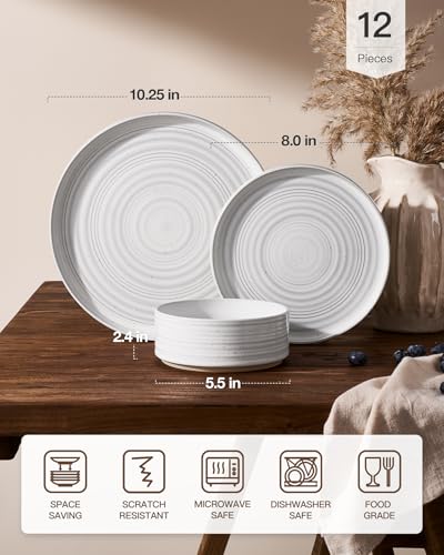 Stoneware Dinnerware Sets for 4 (12 Count)