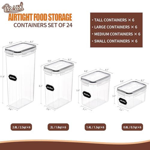 Airtight Food Storage Containers Set with Lids (Grey)