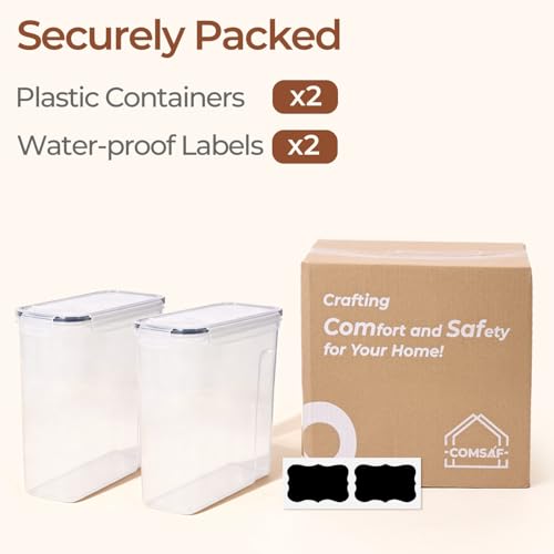 Airtight Cereal Storage Containers with Lids 6.7Qt 2Pack (6.7Qt-Rectangle)