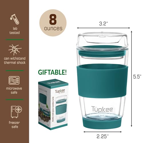 Double Wall Glass Tumbler (Cyan)