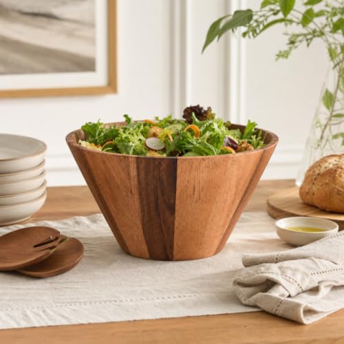 Acacia Wood Serving Bowl (7.5" Tall x 12" Diameter)
