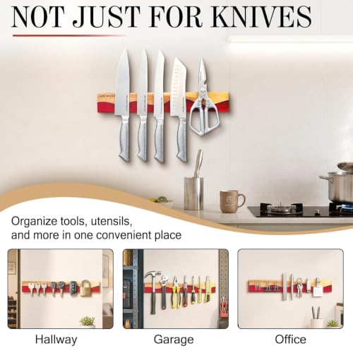 16" Magnetic Knife Holder for Wall (Red)