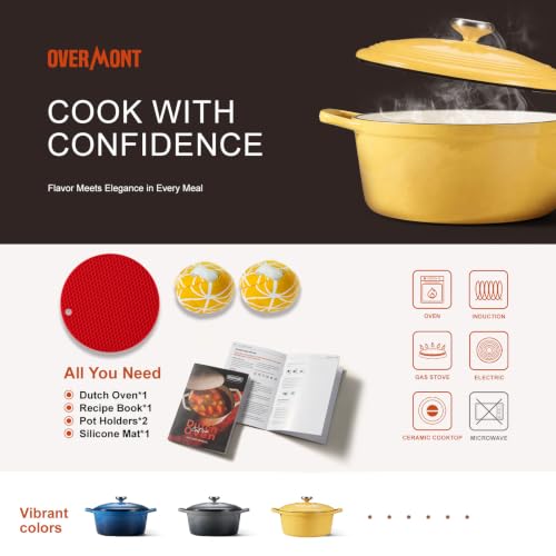 Enameled Cast Iron Dutch Oven (5.5 Quart / Yellow Jasper)