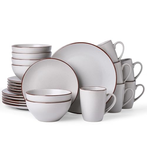 Venus Dinnerware Sets with Mugs (Light Gray / Serves 6 (24pc w/ Mug))