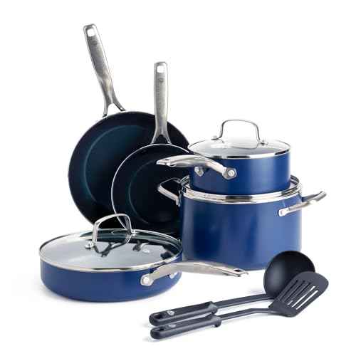 10 Piece Ceramic Nonstick Cookware Pots & Pans Set