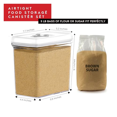 Large Airtight Food Storage Containers with White Lids (06 - 3.8 Liters & .77 Liter (Set of 4))