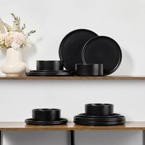 12 Piece Plates and Bowls Sets (4 Count)