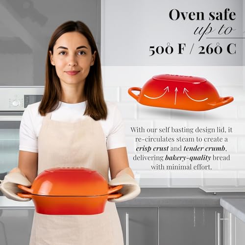 Dutch Oven For Sourdough Bread Baking (24cm x 16cm / Orange)