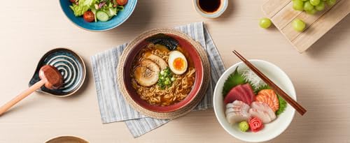 8 Inch Ceramic Ramen Bowl Set of 2 (Aurora Galaxy)