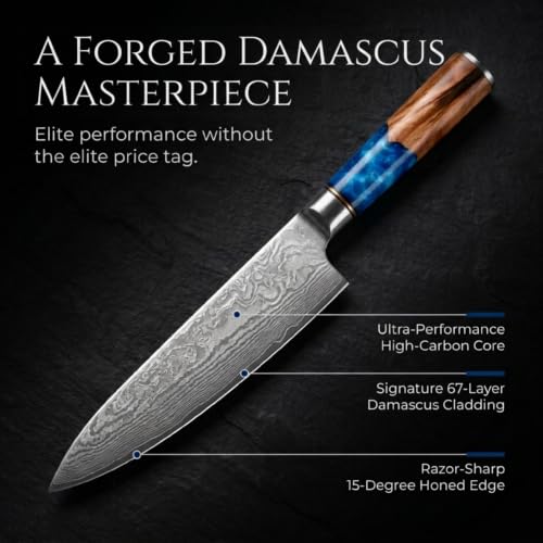 Real Forged Damascus 8pc Japanese (8 Count)