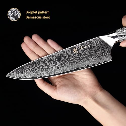 Noir Blanc VG10 Damascus Knife Block Set