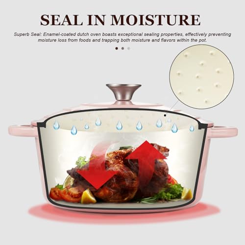 Enameled Cast Iron Dutch Oven (4.5 Quart / Pink)