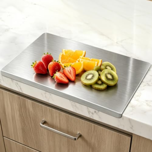 304 Stainless Steel Cutting Board with Lip (15.7"L x 11.8"W)