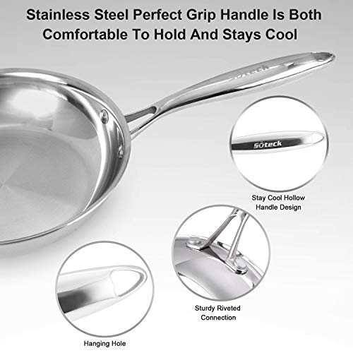 Tri Ply 304 Stainless Steel Frying Pan Set (8" & 10")