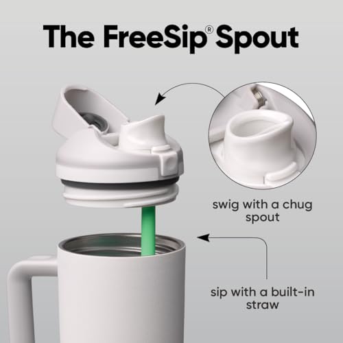 FreeSip Tumbler Stainless Steel Water Bottle 30 oz Shy Marshmallow (Shy Marshmalllow / 30 Ounces)