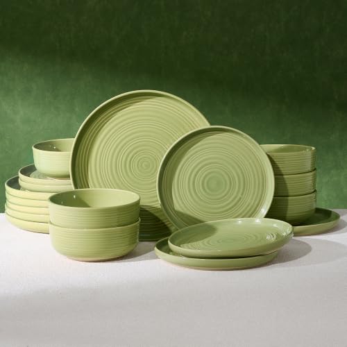 Ceramic Dinnerware Sets for 6 (Olive Green)
