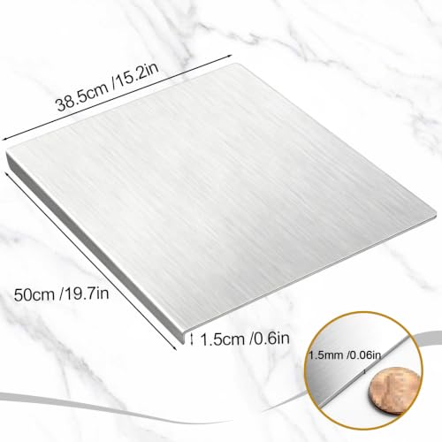 304 Stainless Steel Cutting Board with Lip (19.7"L x 15.2"W)