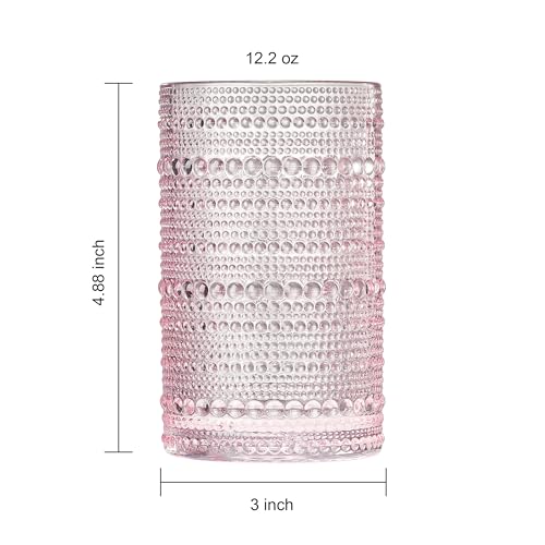 Hobnail Beaded Highball Drinking Tumbler Glasses