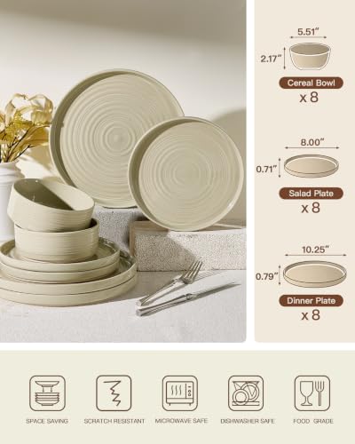 Stoneware Dinnerware Sets (24 Count)