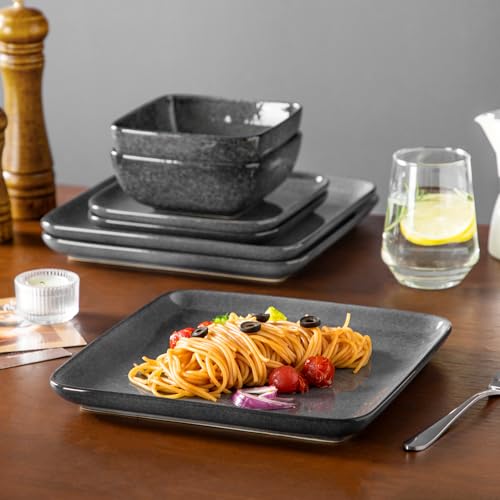 Stoneware Dinnerware Sets for 4 (Gray / Service for 4 (12 Pcs))