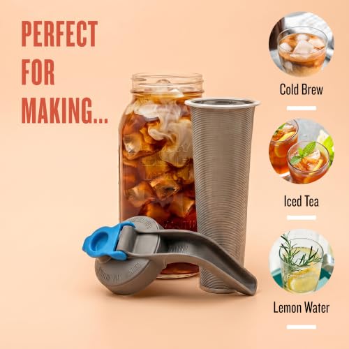 64oz Cold Brew Coffee Maker with Leak Proof Lid (64 oz / Gray)