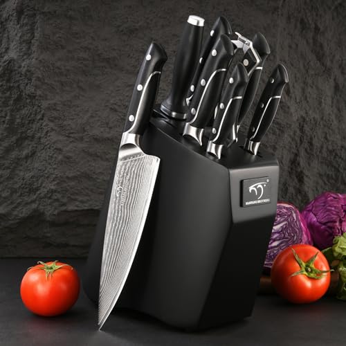 Damascus Kitchen Knife Sets (9 Count)