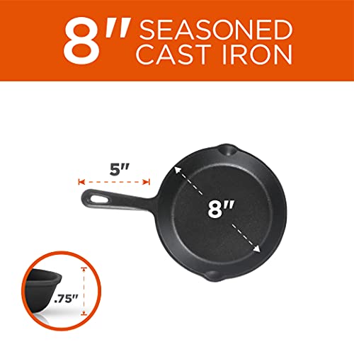3 Piece Cast Iron Skillet Set (8", 10", 12" Skillet Set)