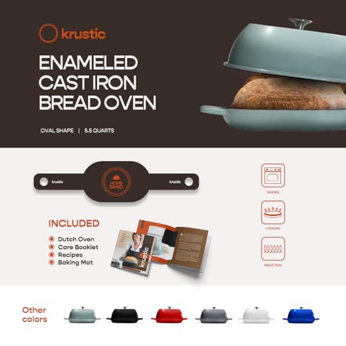 Enameled Cast Iron Dutch Oven for Professional Sourdough Bread Baking